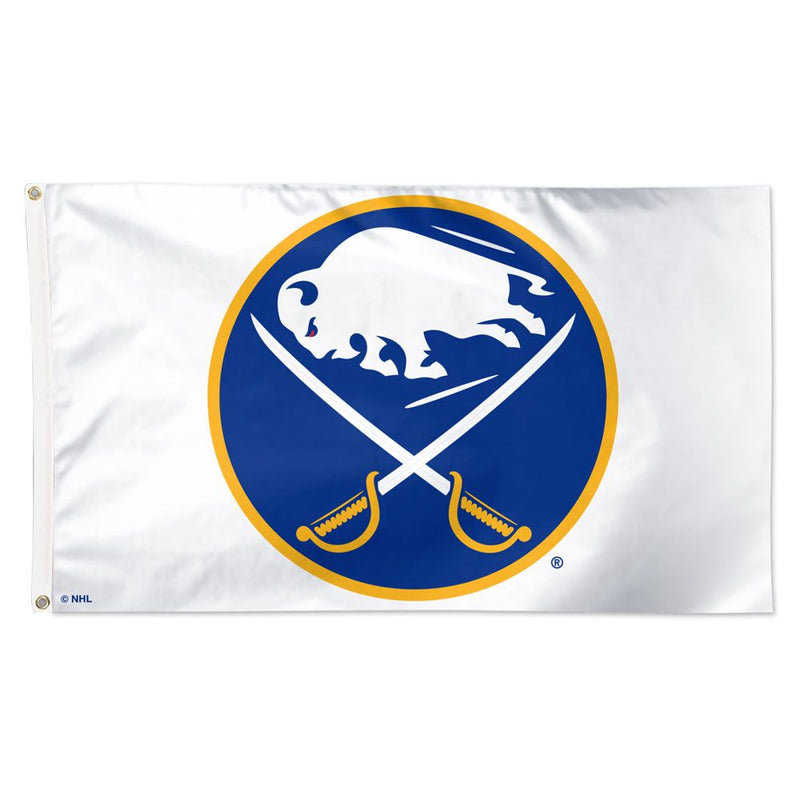 Wincraft Buffalo Sabres Deluxe Flag - 3 ft X 5 ft - White - lauxsportinggoods