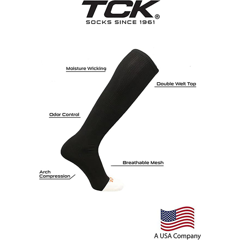 TCK Sports Prosport Performance Over-Calf Tube Socks - XSmall/Small - lauxsportinggoods