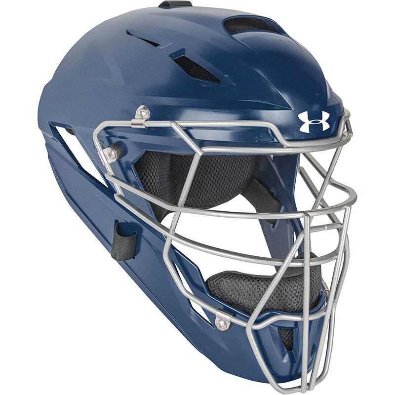 Open Box Under Armour Converge Solid Molded Catching Mask-Adult-Navy - lauxsportinggoods