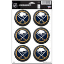 Wincraft NHL Buffalo Sabres Hockey Puck Magnet Sheet - 6 Pack - lauxsportinggoods