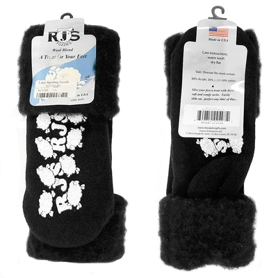 RJ's Wool Blend Non Skid Slipper Socks-One Size - lauxsportinggoods
