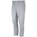 Majestic Boy's 894Y Zipper Front Baseball Pants - Grey/Scarlet - Large - lauxsportinggoods