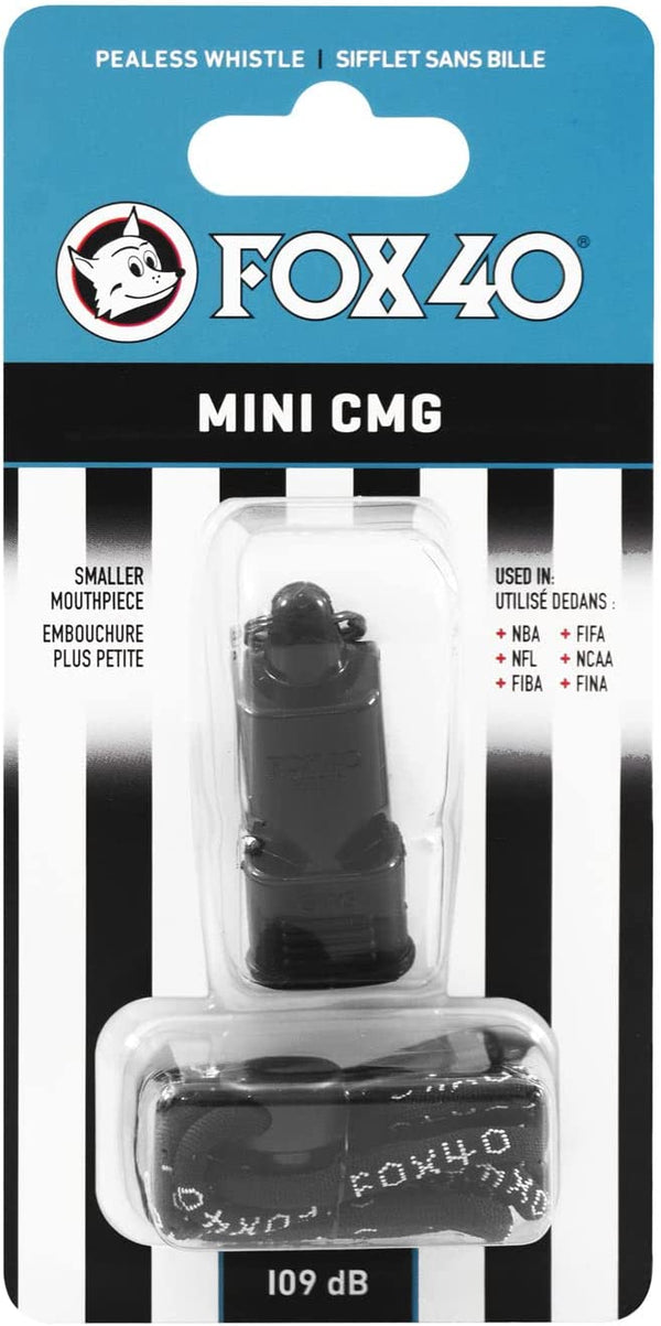 Fox 40 - 109 dB Mini CMG Official Whistle w/ Breakaway Lanyard - lauxsportinggoods