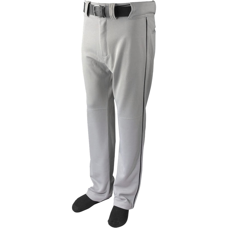 Martin Sports Youth Baseball Pants w/ Piping - Large - Grey/Black - lauxsportinggoods
