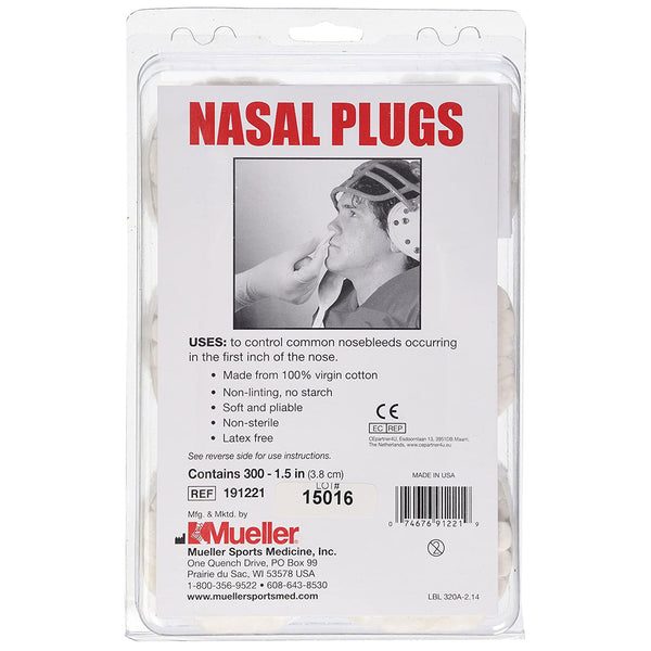 Mueller Nasal Plugs - 300 pack (PAC) - lauxsportinggoods