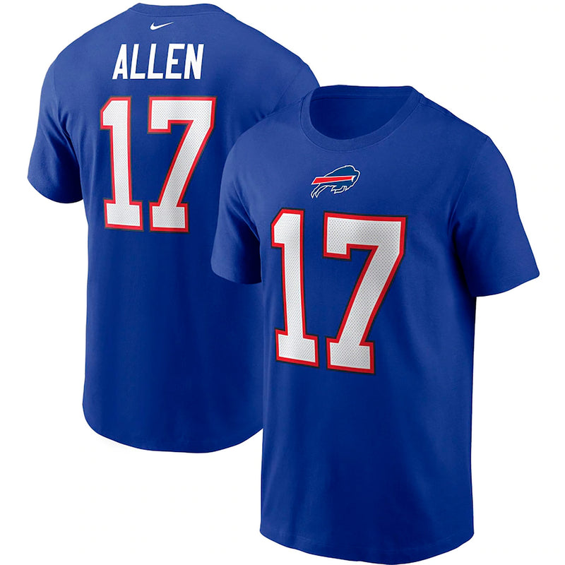 Nike Men's Buffalo Bills Josh Allen Nike Name & Number T-Shirt - Royal - lauxsportinggoods