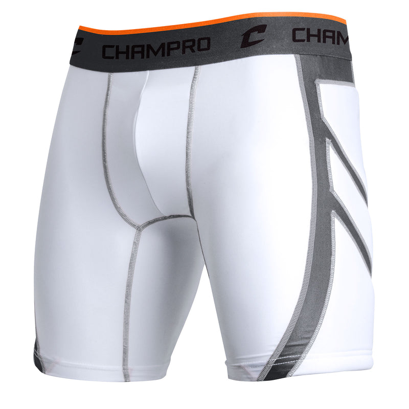 Open Box Champro Wind Up Youth Compression Sliding Shorts-Large-White - lauxsportinggoods