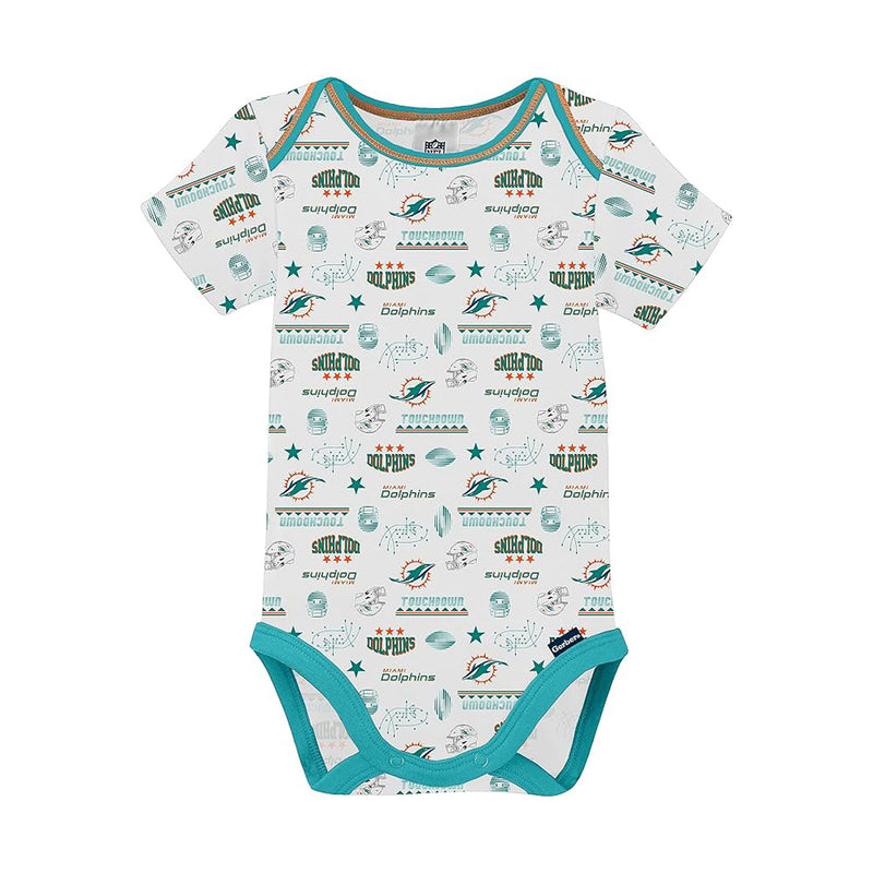 G-III Infant Boy's Miami Dolphins Short Sleeve Bodysuit - 3 Piece - lauxsportinggoods