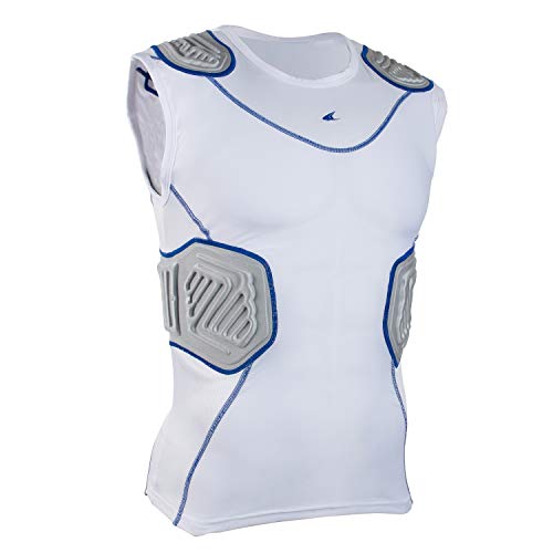 Open Box Champro Bull Rush Compression Shirt-White,Grey Inset-S-Youth - lauxsportinggoods