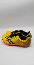 Used Saucony Spitfire 5 Women Running Shoes - Vizigld / Vizired - 8 - lauxsportinggoods