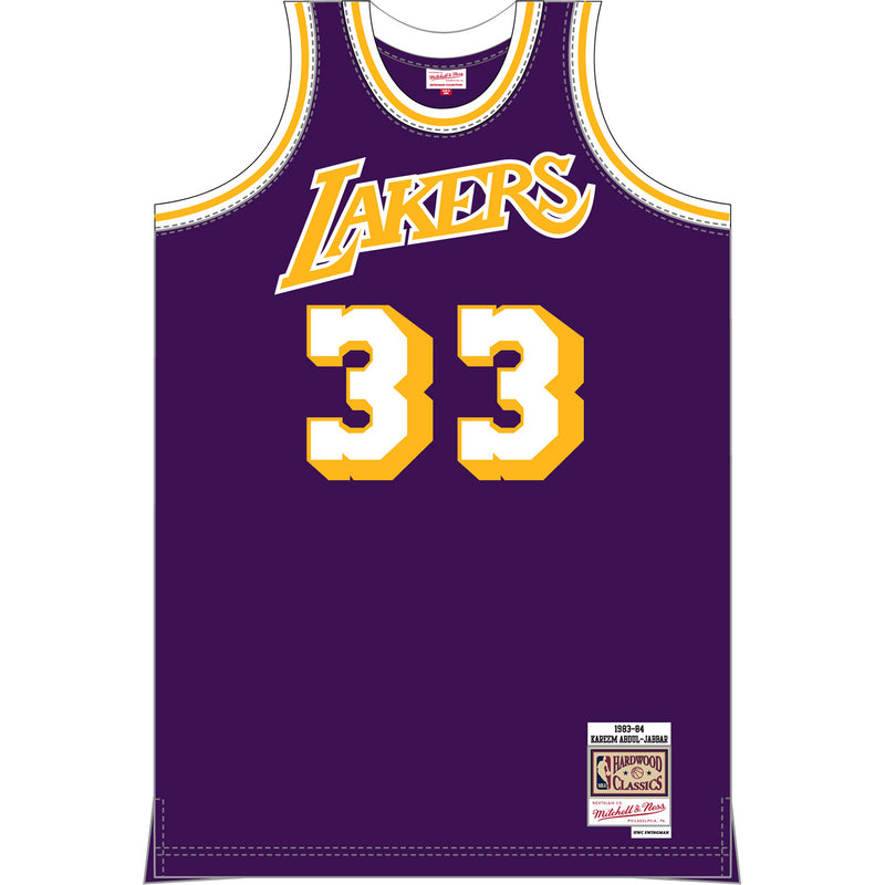 Mitchell & Ness NBA Los Angeles Lakers 83 Kareem Abdul-Jabbar Swingman Jersey - lauxsportinggoods