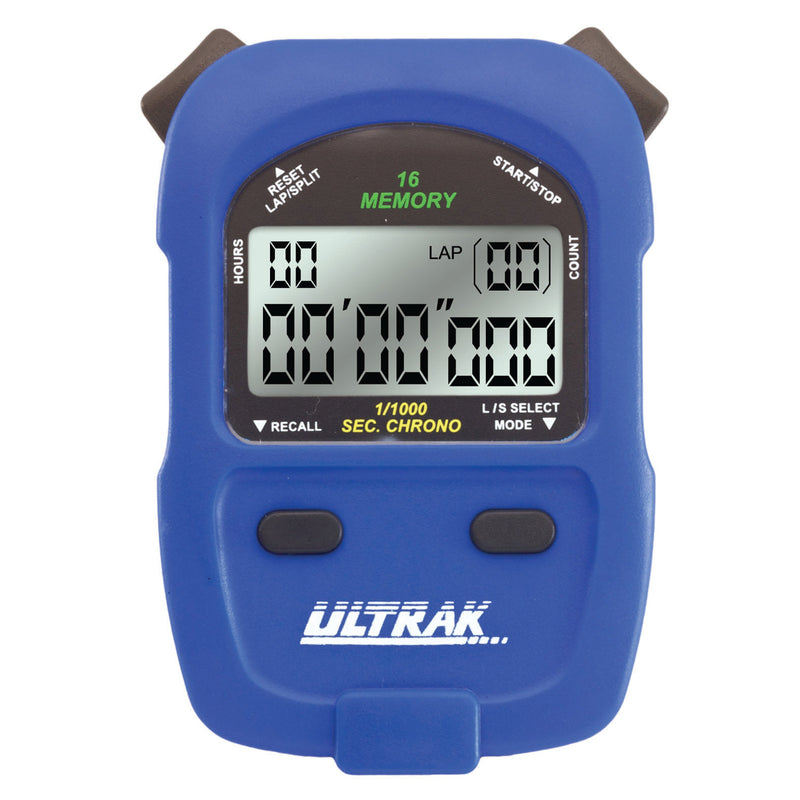 ULTRAK 460 - 16 Lap or Split Memory Stopwatch - Blue - lauxsportinggoods