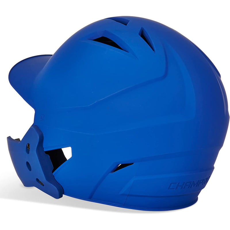 Used Champro HX Gamer Plus Bsbll Helmet w/Flap-ROYAL BODY-MATTE-Senior - lauxsportinggoods
