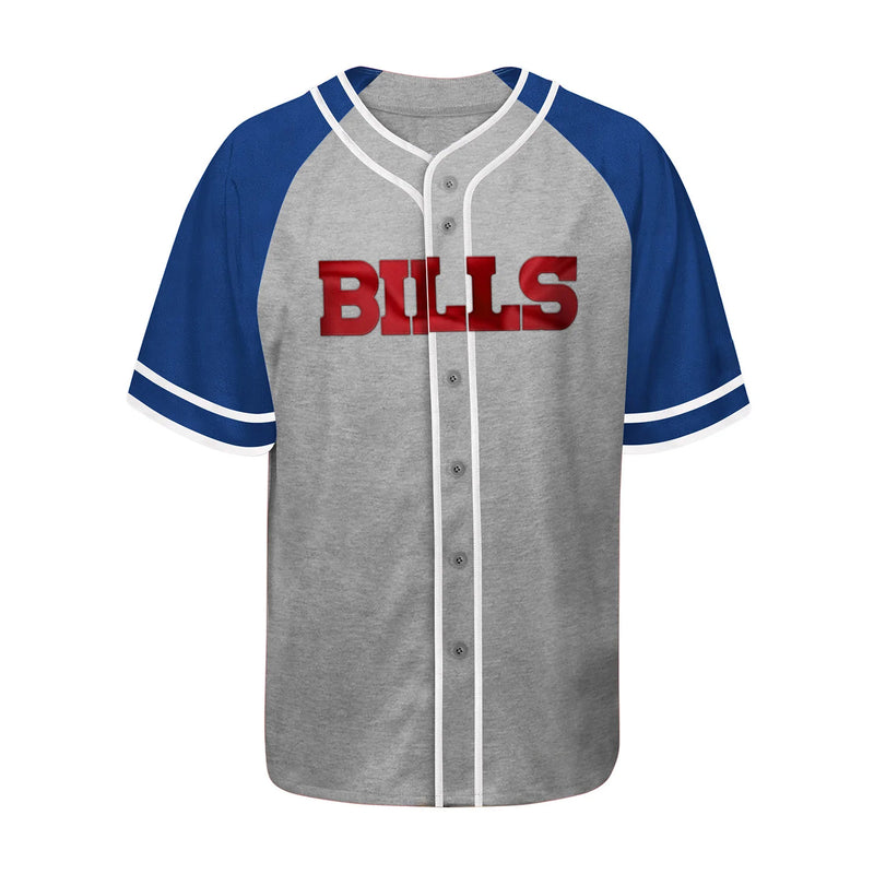 G-III Men's Royal NFL Buffalo Bills Team Wordmark T-Shirt - Gray/Royal - lauxsportinggoods