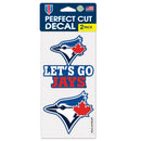 Wincraft Toronto Blue Jays SLOGAN Perfect Cut Decal - Set of 2 - 4 x 4 inch - lauxsportinggoods