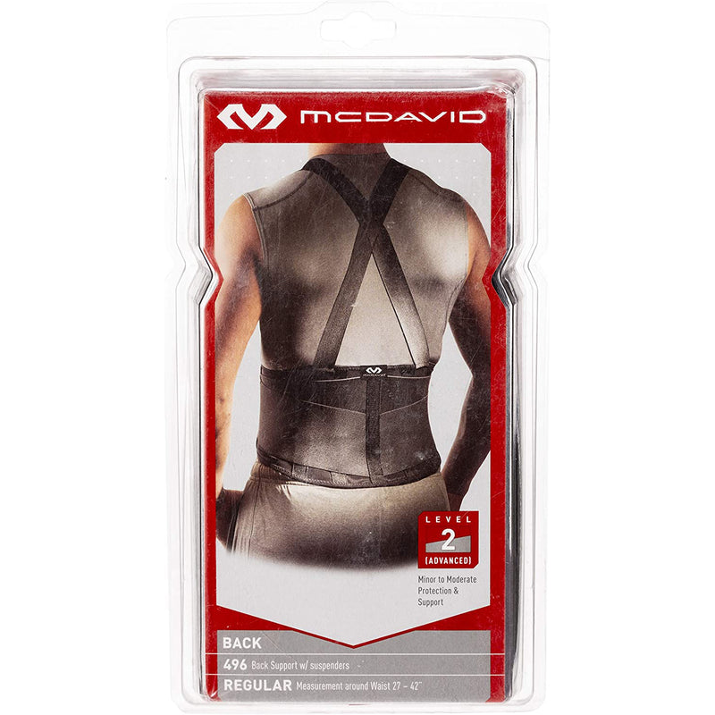 McDavid 496 Back Support with Suspender - Black - lauxsportinggoods