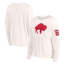 Fanatics Women's Buffalo Bills Heritage Biblend L/S Tee - Antique White - lauxsportinggoods