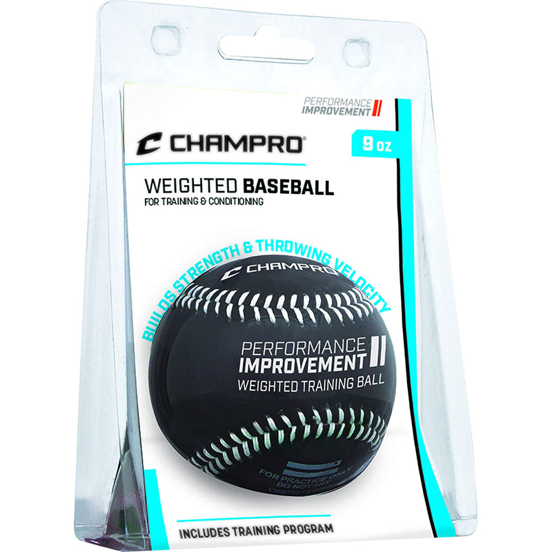 Open Box Champro Weighted Training Baseballs-BLACK BODY-12 oz. Clam Shell - lauxsportinggoods