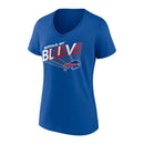 Fanatics Women's Buffalo Bills Fundamentals Cotton Back Home Again V-Neck S/S Tee - lauxsportinggoods