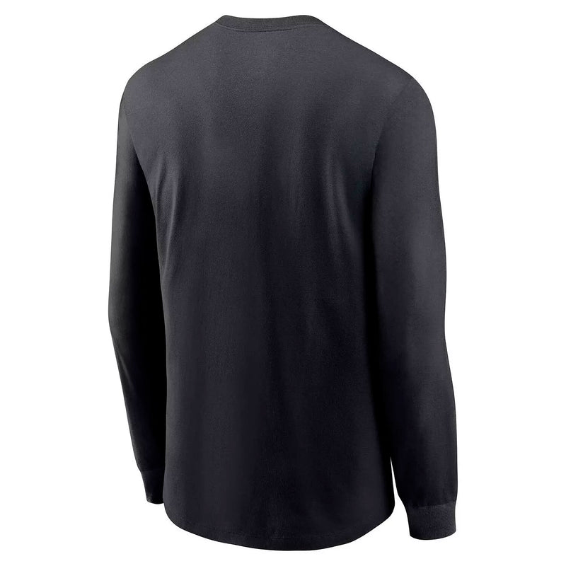 Nike Men's New York Yankees Pitch Local Long Sleeve Cotton T-Shirt - Black - lauxsportinggoods