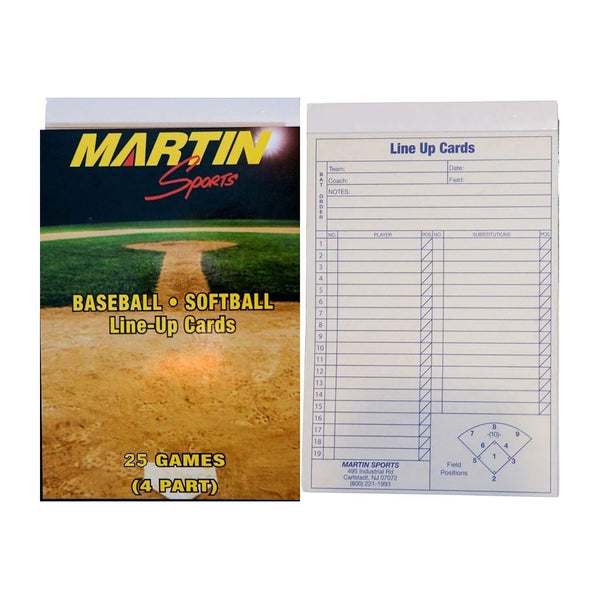 Open Box Martin Sports - Line-Up Card Booklet - 25 Games - lauxsportinggoods