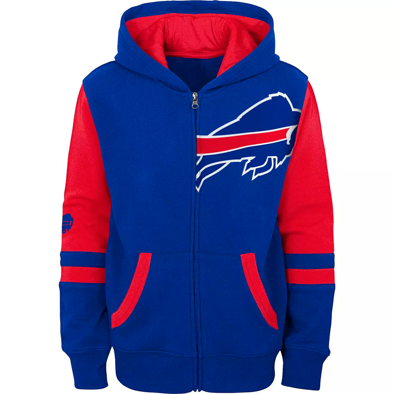 Outerstuff Boy's Buffalo Bills Stadium Full Zip Fleece Hood - lauxsportinggoods