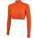 Long Sleeve Girls Cheerleading Turtleneck Crop Top - lauxsportinggoods