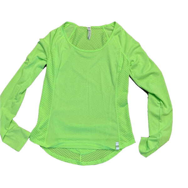 Under Armour Women's Heatgear Long Sleeve Shirt - Lime Green - XL - lauxsportinggoods