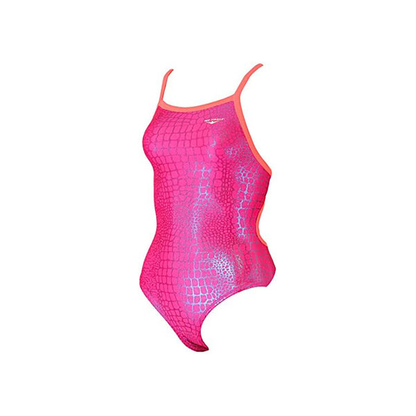 The Finals Adult Women's Cobra Foil Flutter Back Swimsuits - Pink/Teal - Size 26 - lauxsportinggoods