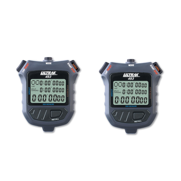 ULTRAK 493 - 500 Dual Split Memory Stopwatch - 2 Pack - lauxsportinggoods