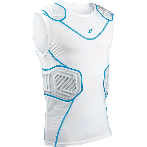 Open Box Champro Bull Rush Compression Shirt - White Body - Grey Inset - XL - Adult - lauxsportinggoods