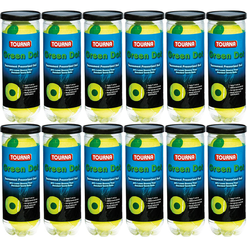 Tourna Kids Green Dot Pressurized Balls - lauxsportinggoods
