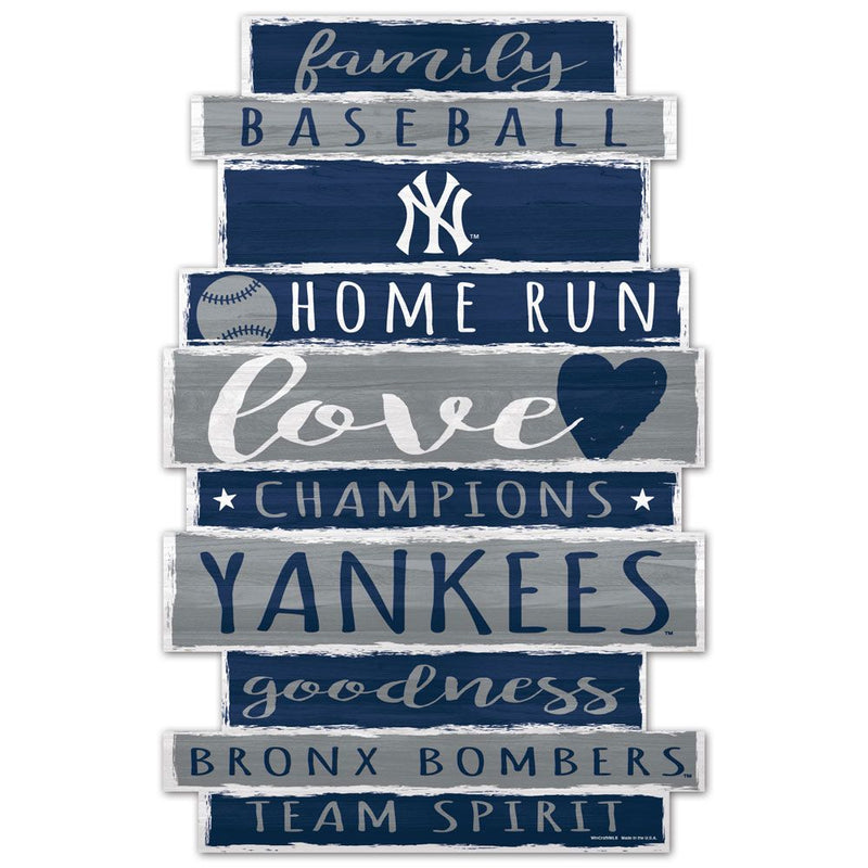 Wincraft New York Yankees Wood Sign - 11 x 17 x 1/4 inch Thick - lauxsportinggoods