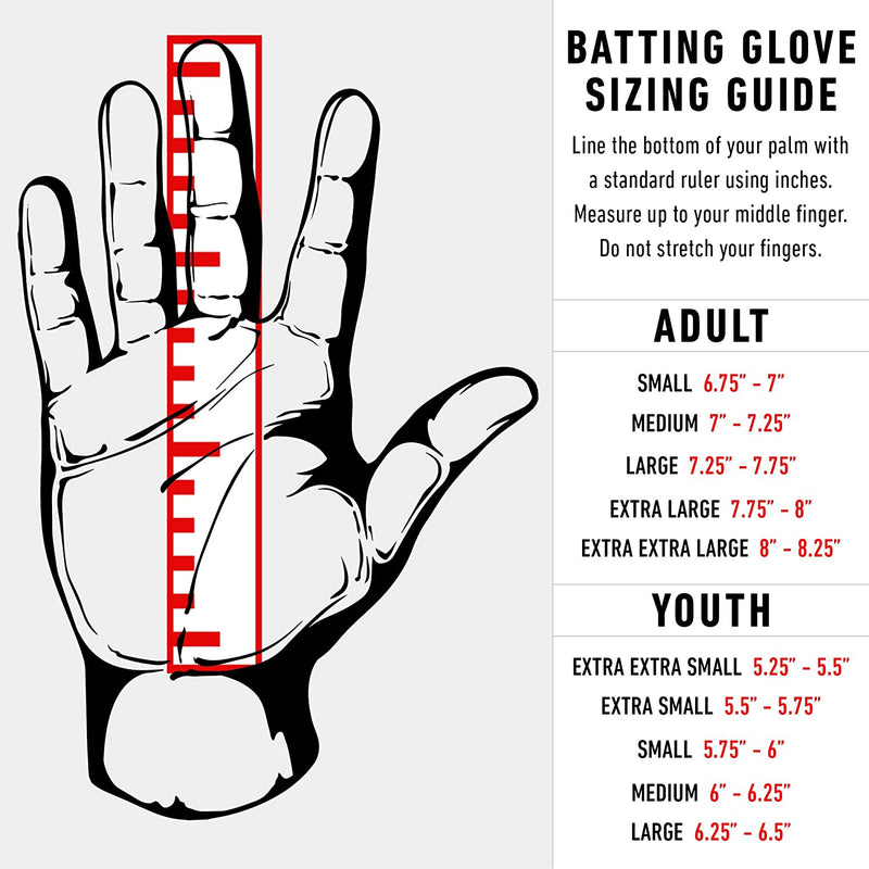 Franklin Sports MLB Youth Flex Batting Gloves - Black/White - Large - lauxsportinggoods