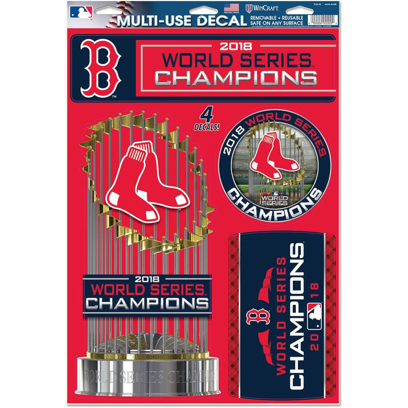 Wincraf Boston Red Sox 2018 World Series Champions 11" X 17" Multi-Use Decal Sheet - lauxsportinggoods