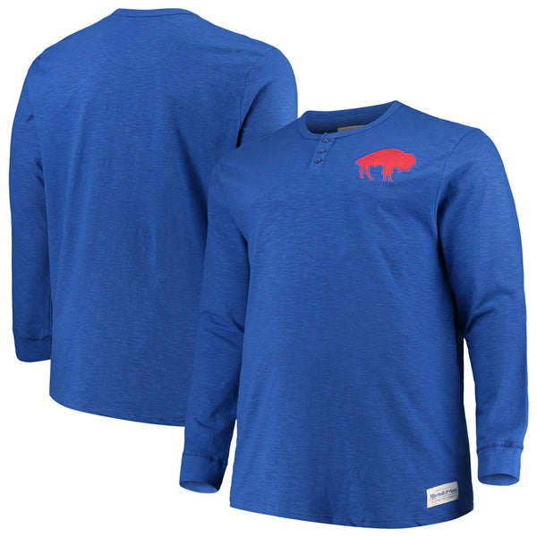 Mitchell & Ness Buffalo Bills Royal Big & Tall First Round Pick Long Sleeve Henley T-Shirt - lauxsportinggoods