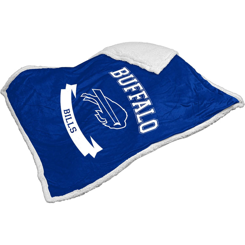 Logo Brands Buffalo Bills Plush Sherpa Throw - 50 x 60 inch - lauxsportinggoods