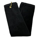 Cotton Golf Towel with Hanger Clip - Black - lauxsportinggoods