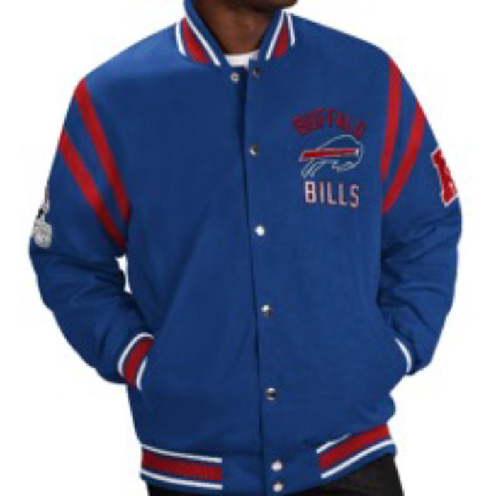 G-III Men's Royal NFL Buffalo Bills Tailback Varsity Jacket - Royal - lauxsportinggoods