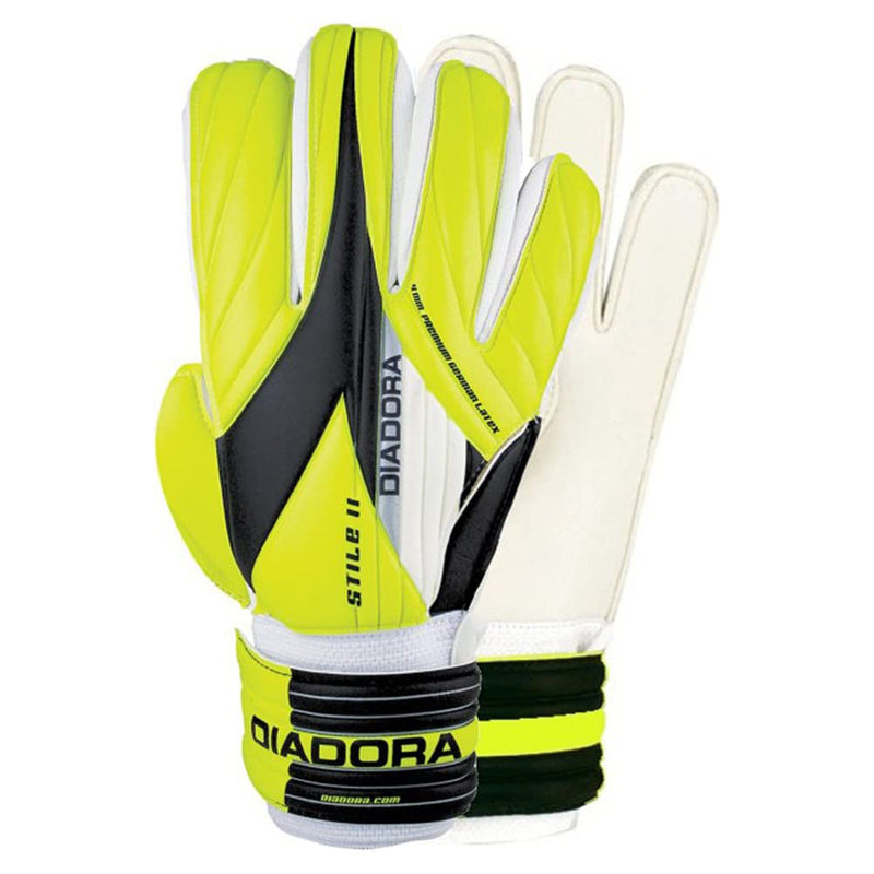 Open Box Diadora Stile II Soccer Goalie Glove - Yellow/Black - Size 10 - lauxsportinggoods