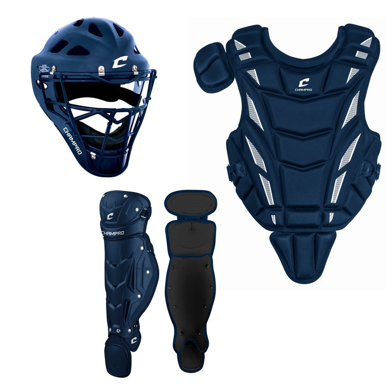 Open Box Champro Triple-Play Youth Catcher's Set-NAVY BODY-Ages 9-12 - lauxsportinggoods