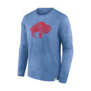 Fanatics Men's Buffalo Bills Heritage Snow Wash Crew Neck L/S Tee - lauxsportinggoods