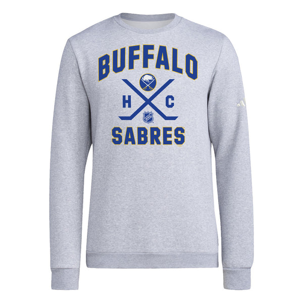 Adidas Men's Buffalo Sabres Fleece Crew Sweatshirt - Grey - lauxsportinggoods