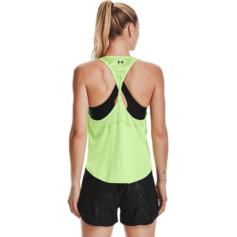 Under Armour Fit Semi-Fitted Burnout Tank Top High-VIS - Yellow/Graphite - Large - lauxsportinggoods