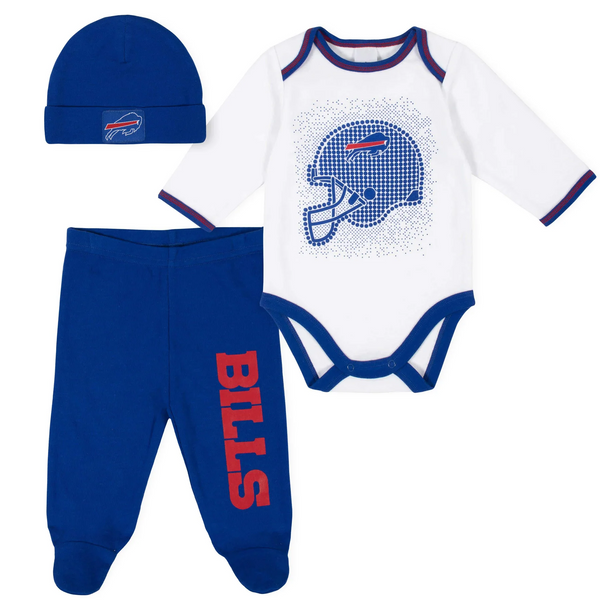 Gerber Infant Buffalo Bills Bodysuit & Pant and Cap Set - 3 Piece - lauxsportinggoods