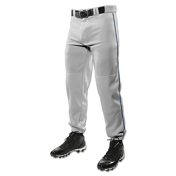 Open Box Champro Boys' Traditional Fit Triple Crown Classic Youth Baseball Pants Youth-Medium-Grey-Navy Pipe - lauxsportinggoods