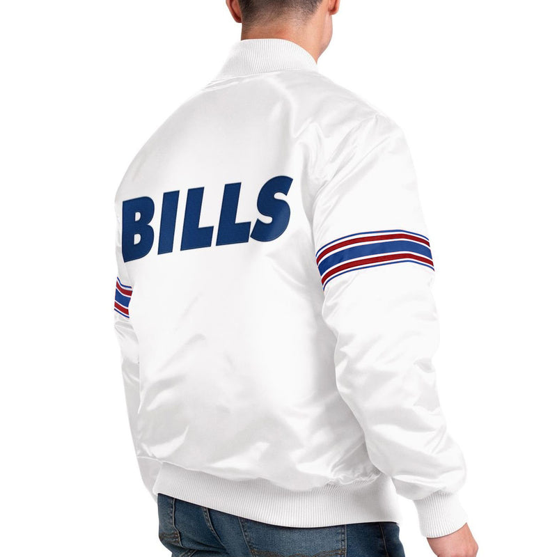 G-III Men's Royal NFL Buffalo Bills Full-Snap Varsity Jacket - White - lauxsportinggoods
