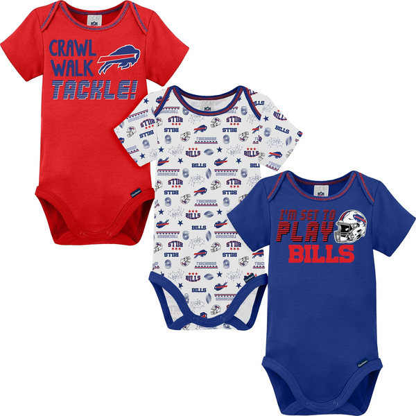 Gerber Infant Buffalo Bills Short Sleeve Bodysuits - 3 Piece - lauxsportinggoods
