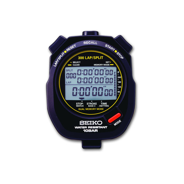 SEIKO S141 - 300 Lap Memory Water Resistant Stopwatch - lauxsportinggoods