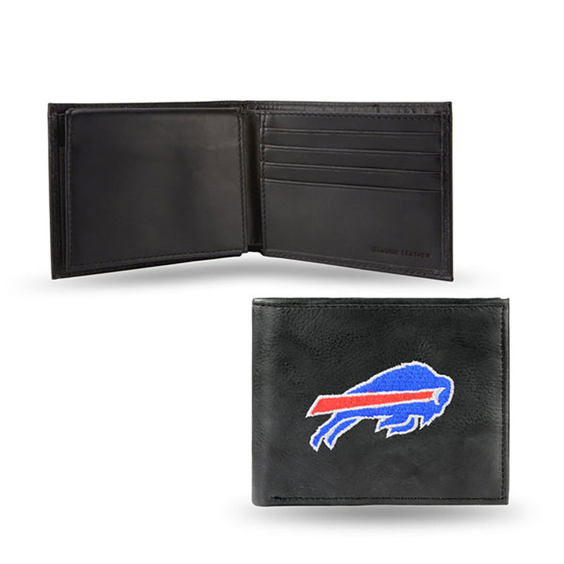 Rico - Buffalo Bills Embroidered Billfold Genuine Leather Billfold Wallet - lauxsportinggoods